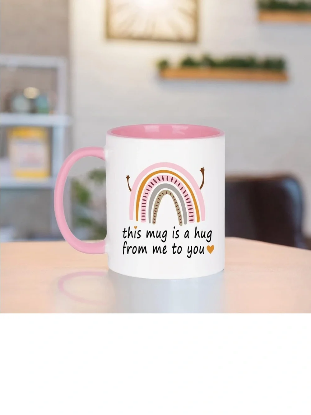 Friendship Gifts: Hug Mug - 11 Oz Pink, Perfect for Best Friends